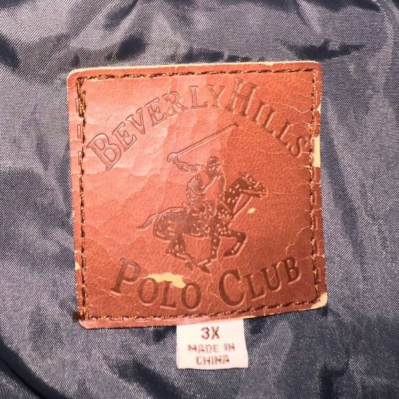 Beverly Hills Polo Club Faux Leather Moto Biker Jacket. Studded Navy. Size 3X - Picture 5 of 7